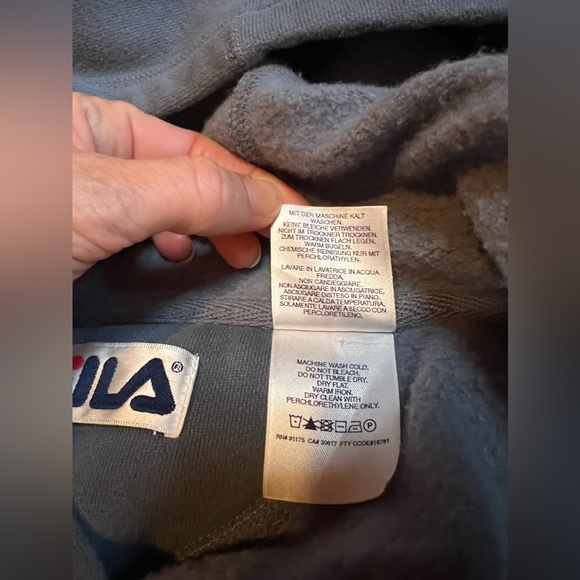 Men’s Fila hoodie sweatshirt.  Pullover, size XXL.  Slate blue - Picture 7 of 7